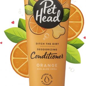 Pet Head Ditch The Dirt Dog Conditioner | Orange Scent | Deodorizing Conditioner for Smelly Dogs | Deep Cleans and Removes Odors | Vegan | Gentle Formula for Puppies | Made in USA | 8.4 fl. oz.