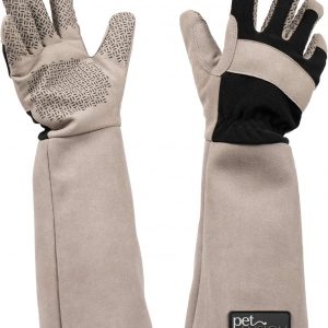 PetFusion Multipurpose Pet Glove for Grooming, Trips to Vet, Handling. [Puncture & Scratch Resistant, Water Resistant]. 12 Month Warranty for Manufacturer Defects Grey