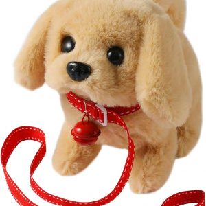 Plush Golden Retriever Toy Puppy Electronic Interactive Dog - Walking, Barking, Tail Wagging, Stretching Companion Animal for Kids Toddlers