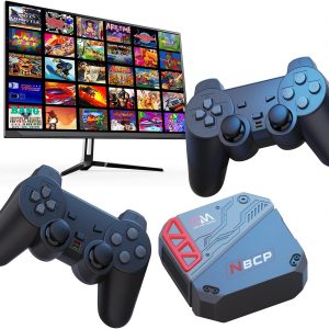 Retro Game Console with 30 Licensed Classic Games – HDMI Plug & Play TV Game Box with Dual Controllers, WiFi/LAN Online Multiplayer, Rechargeable Option, Compatible with TV/Monitor/Projector