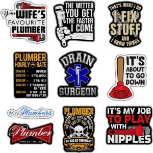 (Set of 10) Plumber Sticker Drain Surgeon I Am A Plumber It's My Job to Play with Nipples Stickers Water Bottles Laptop Car 3 Inches