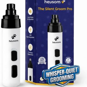 Silent Groom Pro Pet Nail Grinder | Whisper Quiet Claw Trimmer for Dogs, Cats and Other Animals | Safe & Stress Free Nail Grooming, Ideal for Sensitive Dogs of All Breeds & Sizes