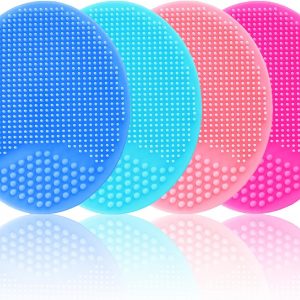 Silicone Facial Cleansing Brush - 4 Pack Face Scrubber & Exfoliator for Deep Cleaning, Soft Brush, Blackhead & Acne Pore Care