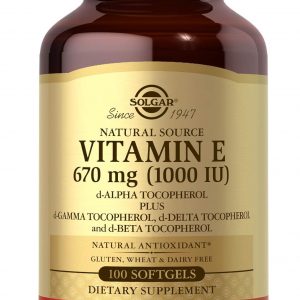 Solgar Vitamin E 670 mg (1000 IU), 100 Mixed Softgels - Natural Antioxidant, Skin & Immune System Support - Naturally-Sourced Vitamin E - Gluten Free, Dairy Free - 100 Servings