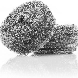 Stanley Home Products Stainless Steel Scrubbers – Rust Resistant Sponge for Pots, Pans, Grills, Ovens, Sinks and Tools – Metal Scrubbers for Kitchen & Garage Cleaning (1 Pack - 2 Count)