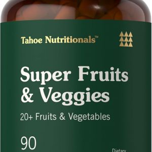 Tahoe Nutritionals Super Fruits and Veggies Capsules | 90 Count | Vegetarian, Non-GMO and Gluten Free Supplement