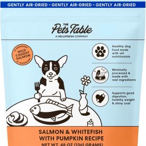 The Pets Table Salmon & Whitefish with Pumpkin Grain Free Air Dried Dog Food, 3 lb / 48 oz Bag
