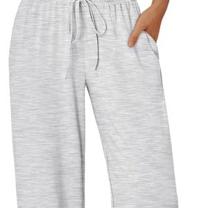 Trendy Queen 2 Piece Matching Summer Sweatsuit Lounge Set Womens Wide Leg Pants Side Ruching Crop Top Sets