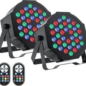 U`King LED Par Lights DJ Stage Light Corded RGB 36 LED with Sound Activated Control DJ Uplighting for Wedding Party Club Christmas Stage Lighting (2 Packs)