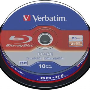 Verbatim BD-RE 25GB 2X with Branded Surface - 10pk Spindle,White