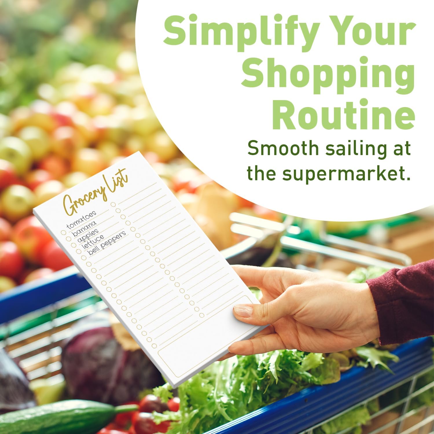 S&O Grocery List Notepad for Organization, 2 Pack sticky notes for Refrigerator - Grocery Catalog journals, Food Items sheets for Fridge, Magnetized memo Pad for cooler- 4.5x7.5”, 50 Pages - Image 5