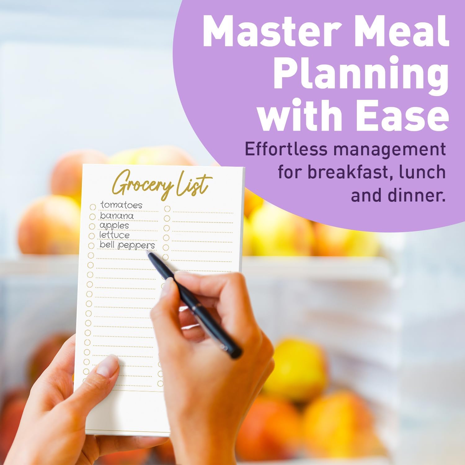 S&O Grocery List Notepad for Organization, 2 Pack sticky notes for Refrigerator - Grocery Catalog journals, Food Items sheets for Fridge, Magnetized memo Pad for cooler- 4.5x7.5”, 50 Pages - Image 6