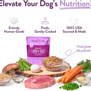 Portland Pet Food Company Fresh Dog Food Pouches - Human-Grade Topper Mix-Ins & Wet Pet Meals - Small & Large Breed Puppy & Senior Dogs - Gluten-Free Meal Toppers, Made in The USA - 6 Pack Variety