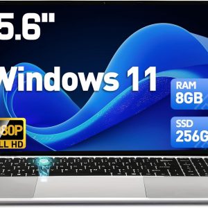 2025 Latest 15.6'' Laptop, 8GB RAM 256GB SSD, 12th Processor N95(3.4GHz), FHD Display, 8000mAh Battery, Backlit Keyboard, Compatible with Windows11, Fingerprint, Webcam, Mini-HDMI, WiFi5, TF Card Slot