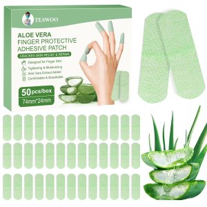 50PCS Aloe Vera Cracked Hands Treatment Patches, Dry Cracked Hands Repair Bandage