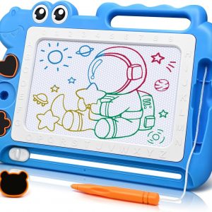 AiTuiTui Magnetic Drawing Board Toddler Toys Gift for Girls Boys, Color Sketch Writing Scribble Doodle Pad Travel Games, Educational Learning Kids Toys for Birthday or Easter (Blue)