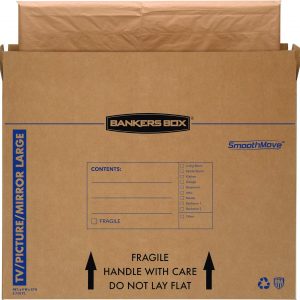 Bankers Box Large - up to 55" TV/Picture/Mirror - Moving Box 4 Pack, 48-in x 4-in x 33-in (7711301)
