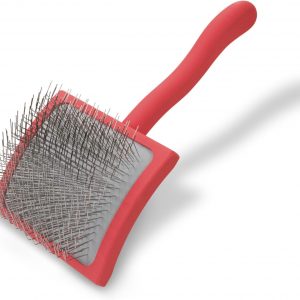 Chris Christensen Big G Dog Slicker Brush for Dogs (Goldendoodles, Labradoodles, Poodles), Groom Like a Professional, Fluff Detangle Style, Saves Time Energy, Coral, Large