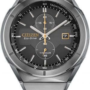 Citizen Men's Eco-Drive Sport Luxury Armor Watch in Super Titanium, Black Dial (Model: CA7058-55E)