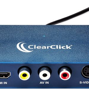ClearClick Video to USB 1080P Audio Video Capture & Live Streaming Device - Input HDMI, AV, RCA, S-Video, VCR, VHS, Camcorder, Video8, Hi8, DVD, Gaming Systems - USB-C Plug & Play