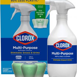 Clorox Multi-Purpose Spray Starter Kit 3x1.125fo, Household Essentials, Concentrated Refill + 20fo Spray Bottle