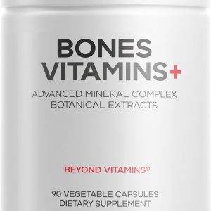 Codeage Bones Vitamins+ - Vitamin D3 & K2, Vitamin C, Calcium, Magnesium, Zinc, Hesperidin, L-Lysine, Manganese, Bamboo, Horsetail, Cissus, Boron, Trans-Resveratrol, Non-GMO Supplement - 90 Capsules