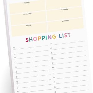 Colorful Meal Planner Sticky Note Pad / 50 Sheets / 8" x 11.5" Grocery List Sticky Notes/Weekly Menu and Shopping List/Made in The USA