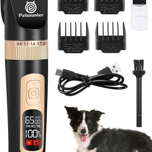 Dog Clippers for Grooming, 4-Speed & LCD, Low Noise Electric Trimmer for Grooming, TypeC Rechargeable Dog Hair Clippers, Super Quiet for Dogs & Pets with Thick or Heavy Coats(C95)