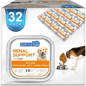 Forza10 - Dog Food, Vet Formulated Wet Dog Food for Kidney Support, Non-GMO, Lamb Flavor, Made in Italy (3.5 oz, 32 Pack)