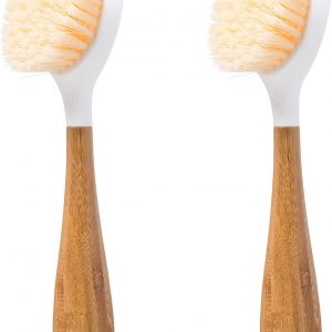 Full Circle Be Good - Bamboo Handle Dish Brush – Sustainable Kitchen Cleaning with Tough Bristles - Natural Dish Scrubber, Nonstick & Cast Iron Cleaner - Long Handle Brush for Dishes, Pots, and Pans