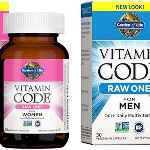 Garden of Life Multivitamin for Women, Vitamin Code Raw One & Vitamin Code Raw One for Men, Once Daily Multivitamin for Men, One a Day Mens Vitamins Plus Fruit, Veggies & Probiotics