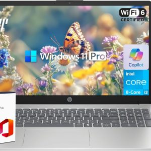 HP Laptop 2025 Flagship Business Ultra Slim, Lifetime Office, AI-Powered,15.6" HD, 8-Core Intel i3, 16GB RAM, 628GB Storage (128GB UFS+500GB Ext), Wi-Fi 6, Copilot Key, HubxcelAccessory, Win 11 Pro