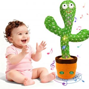 Interactive Baby Toys Dancing Talking Cactus Toy,Funny Gift for Infant 6-18 Months, Singing Musical Record Repeat What You Say Light Up Toy for Toddler 1 2 3 Year Old Boy Girl (Volume Adjustment)