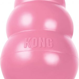 KONG - Puppy Toy Natural Teething Rubber - Fun to Chew, Chase and Fetch - for Medium Puppies - Pink