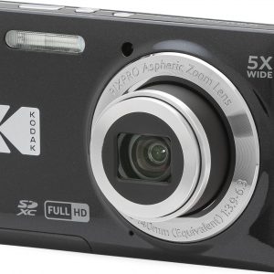 Kodak PIXPRO FZ55-BK 16MP CMOS Sensor Digital Camera 5X Optical Zoom 28mm Wide Angle 1080P Full HD Video 2.7" LCD Vlogging Camera (Black)