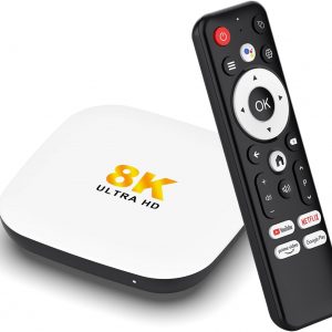 M2 Plus Android 14 TV Box 2025, 4K Ultra HD Streaming Media Player with Voice Remote, 2GB RAM + 16GB ROM, 2.4G&5G WiFi 6, BT 5.4, HDR10, 3D, Smart TV Box for Home TV Netflix YouTube