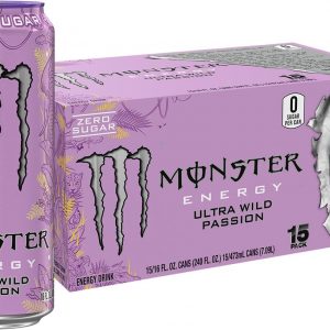 Monster Energy Ultra Wild Passion, Sugar Free Energy Drink, 16 Ounce (Pack of 15)