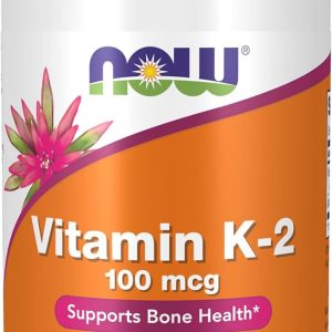 NOW Foods Supplements, Vitamin K-2 100 mcg, Menaquinone-4 (MK-4), Supports Bone Health*, 100 Veg Capsules