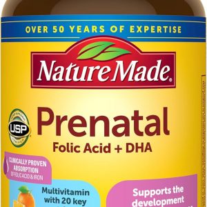 Nature Made Prenatal Vitamins for Women with Folic Acid + DHA, Prenatal Vitamin and Mineral Supplement for Daily Nutritional Support, 110 Softgels, 110 Day Supply