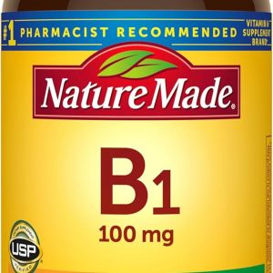 Nature Made Vitamin B1 100mg, Thiamine B1 Supplement for Energy Metabolism Support, 100 Tablets, 100 Day Supply