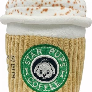 Nestpark Parody Star Pups Coffee Dog Toy Pup'kin Spice Latte - Funny Plush Squeaky Crinkle Dog Toys for Medium, Small and Large for Dog Birthday