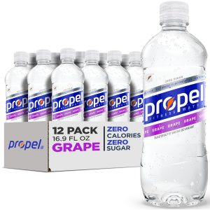 Propel Electrolyte Enhanced Water Sports Drink, Grape Flavored Water, Zero Calorie & Zero Sugar Hydration with Electrolytes and Vitamins C & E, 16.9 fl oz Bottles (12 Pack)