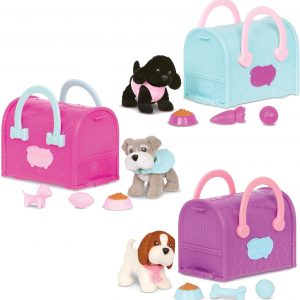 Pucci Pups – Collectible Puppy Set – Beagle, Schnauzer, Poodle – Carrier Purse – Dog Accessories Included 3+ Years