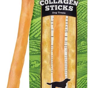 Redbarn Pet Products All-Natural Large 12" Beef Collagen Sticks for Dogs - Long Lasting Low-Odor Alternative to Traditional Rawhide & Bully Sticks - Supports Healthy Joints, Skin, & Coat - 3 Pack
