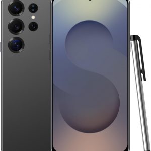 S25Ultra Unlocked Smartphone, Android 12.0 Mobile Phones 6.6'' HD+ Screen, 4GB RAM 32GB ROM/256GB SD, 4G Dual SIM Dual Camera, Face ID+WiFi+BT+FM+GPS+OTG (Black)