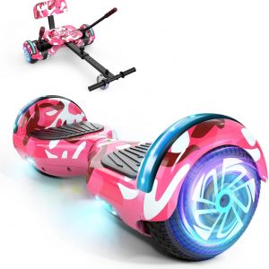 SISIGAD Scooters for Kids Ages 7-12, with Built-in Bluetooth Speaker and 6.5" Colorful Lights Wheels, Safety Certified Self Balancing Scooter