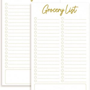S&O Grocery List Notepad for Organization, 2 Pack sticky notes for Refrigerator - Grocery Catalog journals, Food Items sheets for Fridge, Magnetized memo Pad for cooler- 4.5x7.5”, 50 Pages