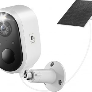 Solar Security Camera Outdoor Wireless, 2K Color Night Vision, Battery Powered PIR Motion Detection,2.4GHz WiFi Cameras for Home Surveillance, Light and Sound Alarm, 2-Way Audio