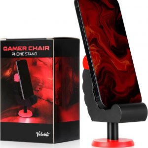 VELENTI Gamer Chair Phone Stand - Phone Holder for Smartphones, Kindles Up to 19 cm Tall - Fun Gaming Accessories for Gamers - Useful Gamer Gadgets - Lovely Birthday Gift for Gamers