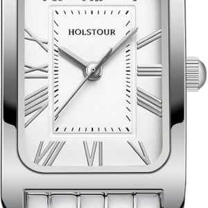 Watches for Women Vintage Bracelet Roman Dial Rectangular Case Gold Watch Waterproof with Tools